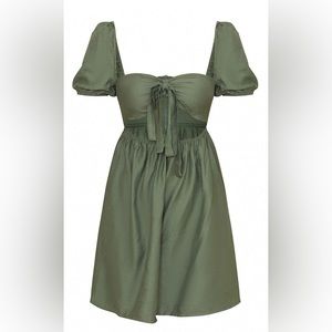 Pretty Little Thing Khaki Green Linen Dress